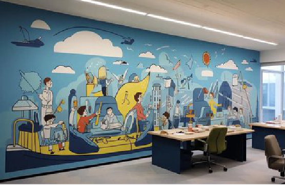常德办公室墙绘的特点。