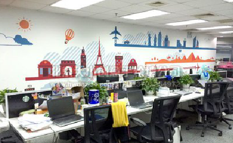 常德教你设计办公室墙绘的方法。