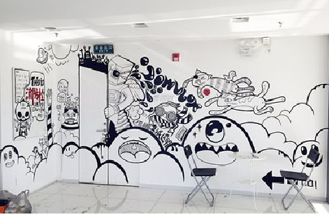 常德手绘墙并非传统涂鸦。